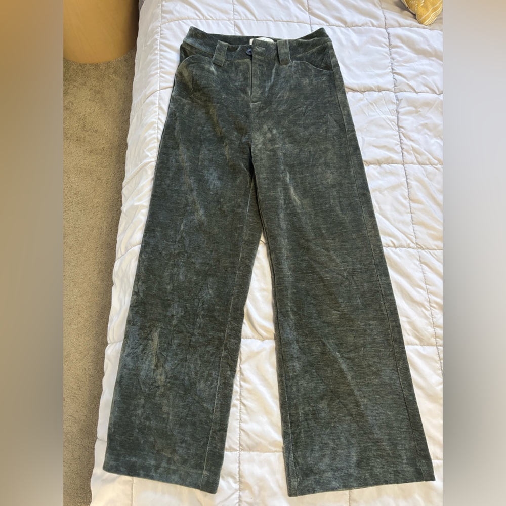 Timeless Wide Leg Olive Green Corduroy Pants